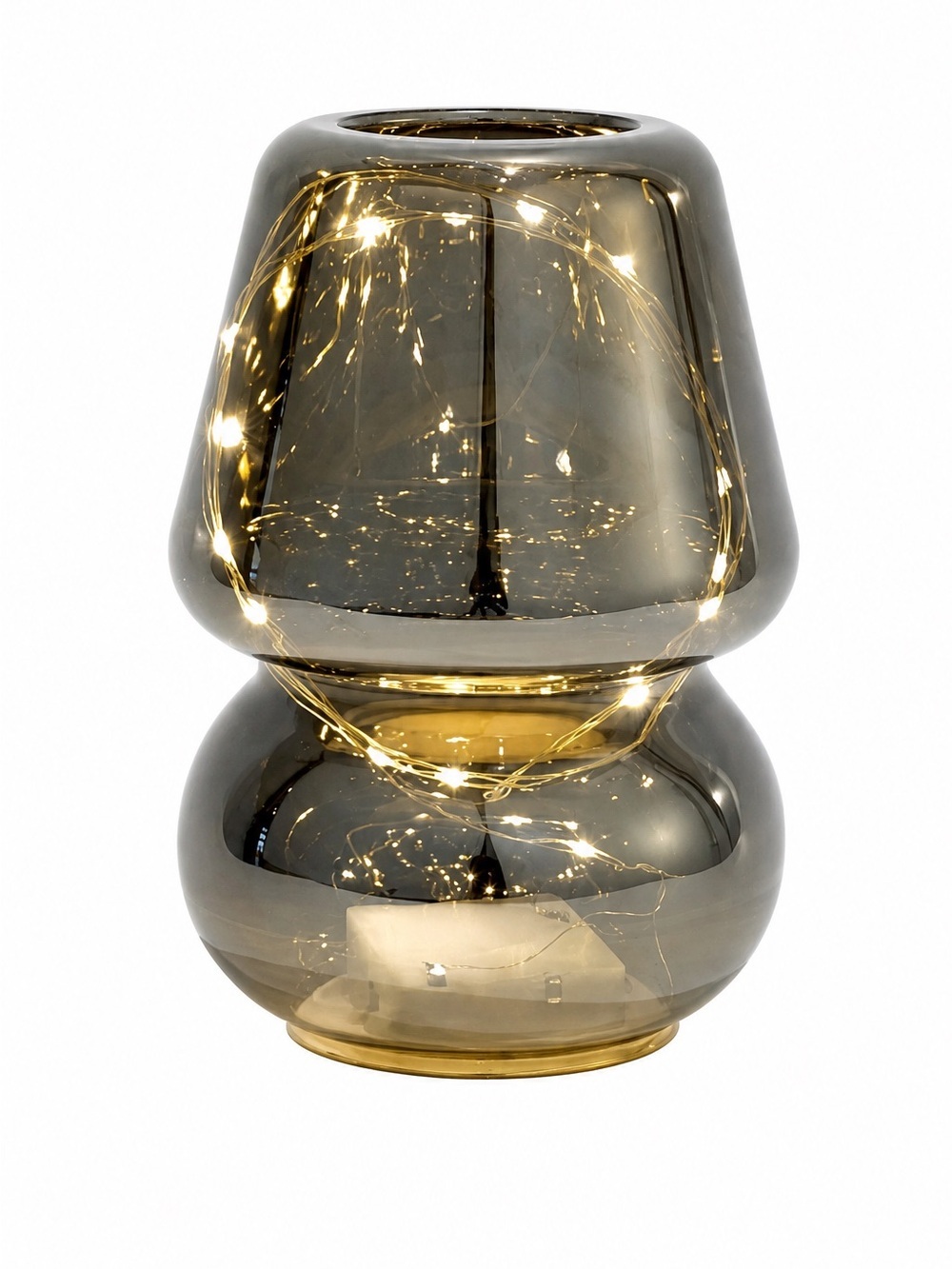 Urban Shop Chrome Glass Mushroom Lamp – 5” W x 7.5” H NIB Modern Aesthetic Decor
